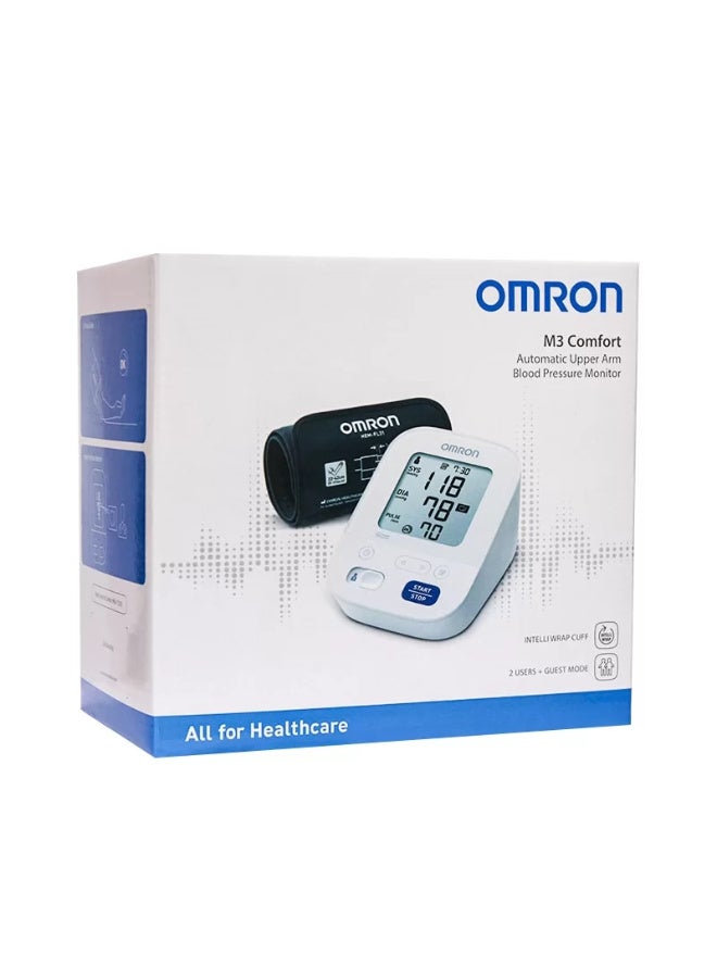 أومرون جهاز قياس ضغط الدم أومرون M3 كومفورت - سوار Intelli Wrap (22-42 سم)، جهاز قياس ضغط الدم الرقمي الأوتوماتيكي المعتمد سريريًا مع خاصية الكشف عن عدم انتظام ضربات القلب ومؤشر ارتفاع ضغط الدم - Image 2